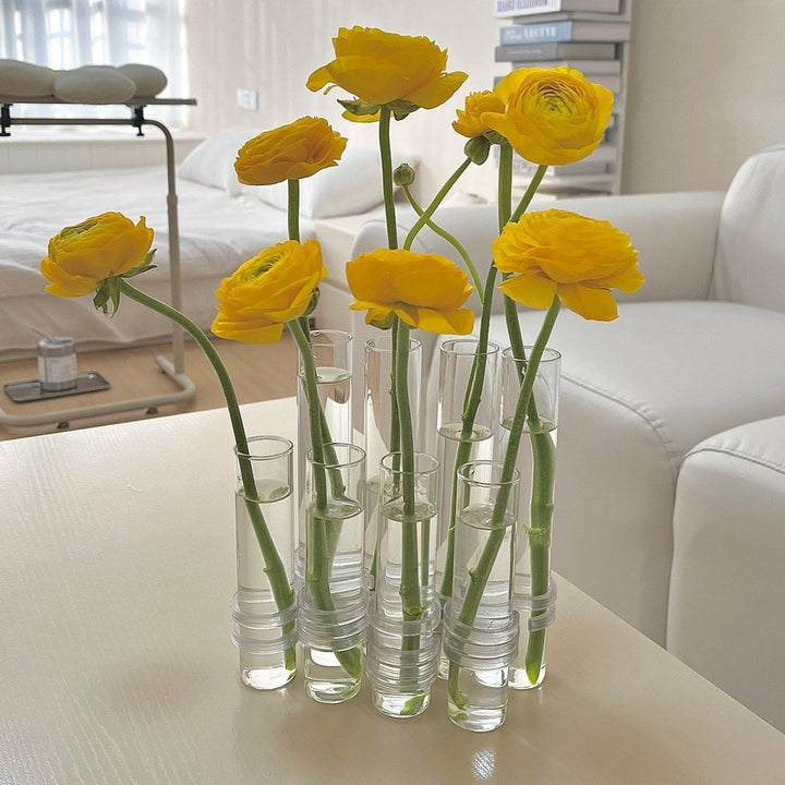 Noxord | Flexible Flower Vases with Hinges | Modern Glass Tube Vase