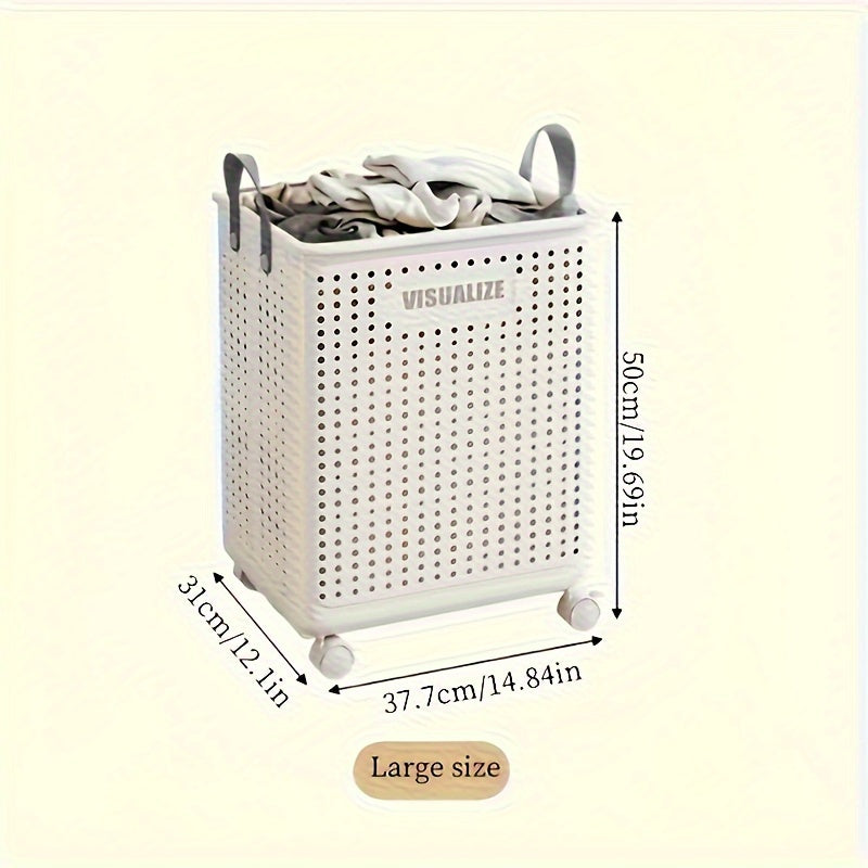 Foldable laundry box with castors