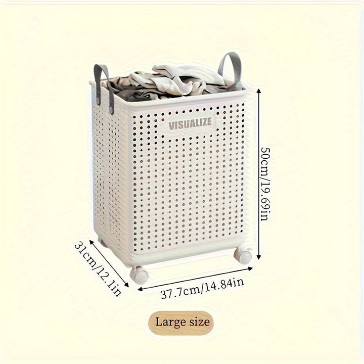 Foldable laundry box with castors