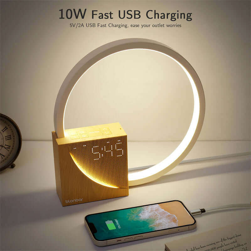 Bedside Lamp Touch Table Lamp With Natural Sounds, Desk Lamp With Alarm Clock, Touch Control 3 Levels Brightness Home Decor | Kalsten