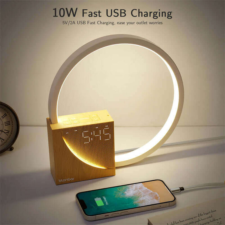 Bedside Lamp Touch Table Lamp With Natural Sounds, Desk Lamp With Alarm Clock, Touch Control 3 Levels Brightness Home Decor | Kalsten