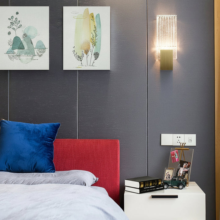LED Wall Sconce Light – Postmodern Crystal Gold Stainless Steel (33x13cm / 13x5in) | Kalsten