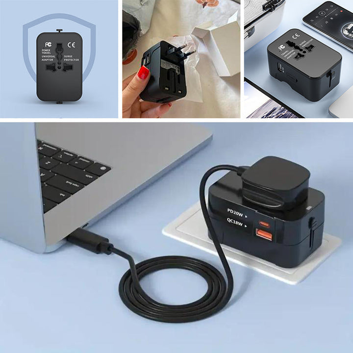Universal travel adapter with dual USB ports | Kalsten