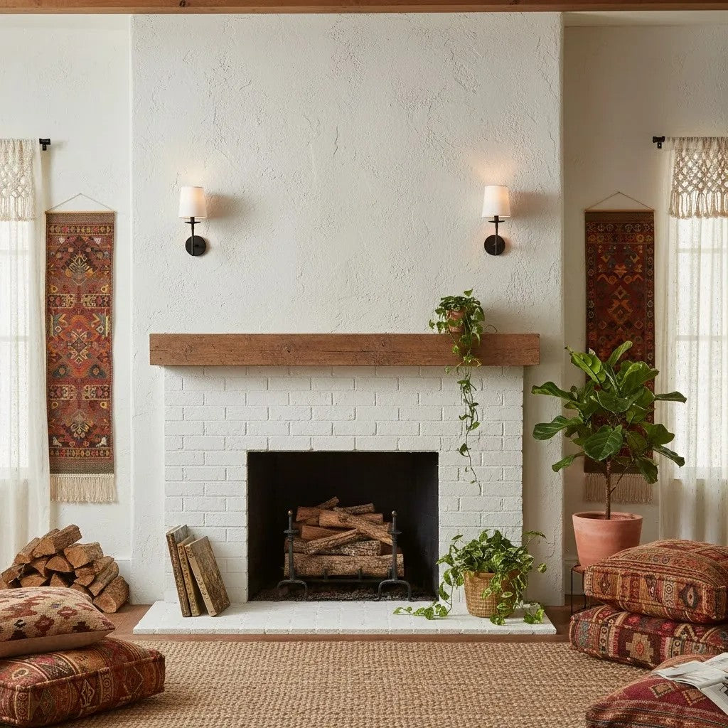 Freyza | Lodge Brass Fabric Wall Light | Kalsten