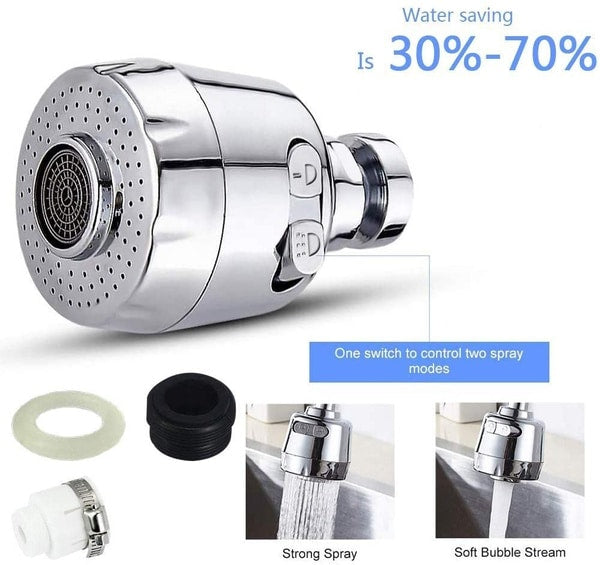 Water-saving attachment made of stainless steel, 360-degree movable and extendable | Kalsten