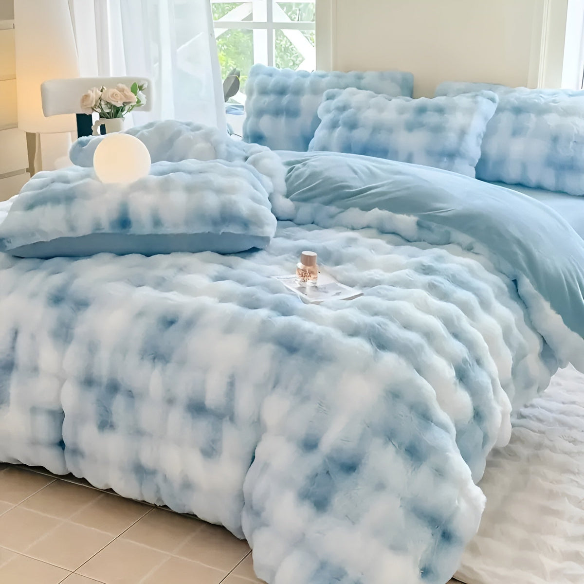 Cozy Plush Bedding Set – Warm and soft for Autumn & Winter | Reversible design in rabbit fur & milk velour | Karnz