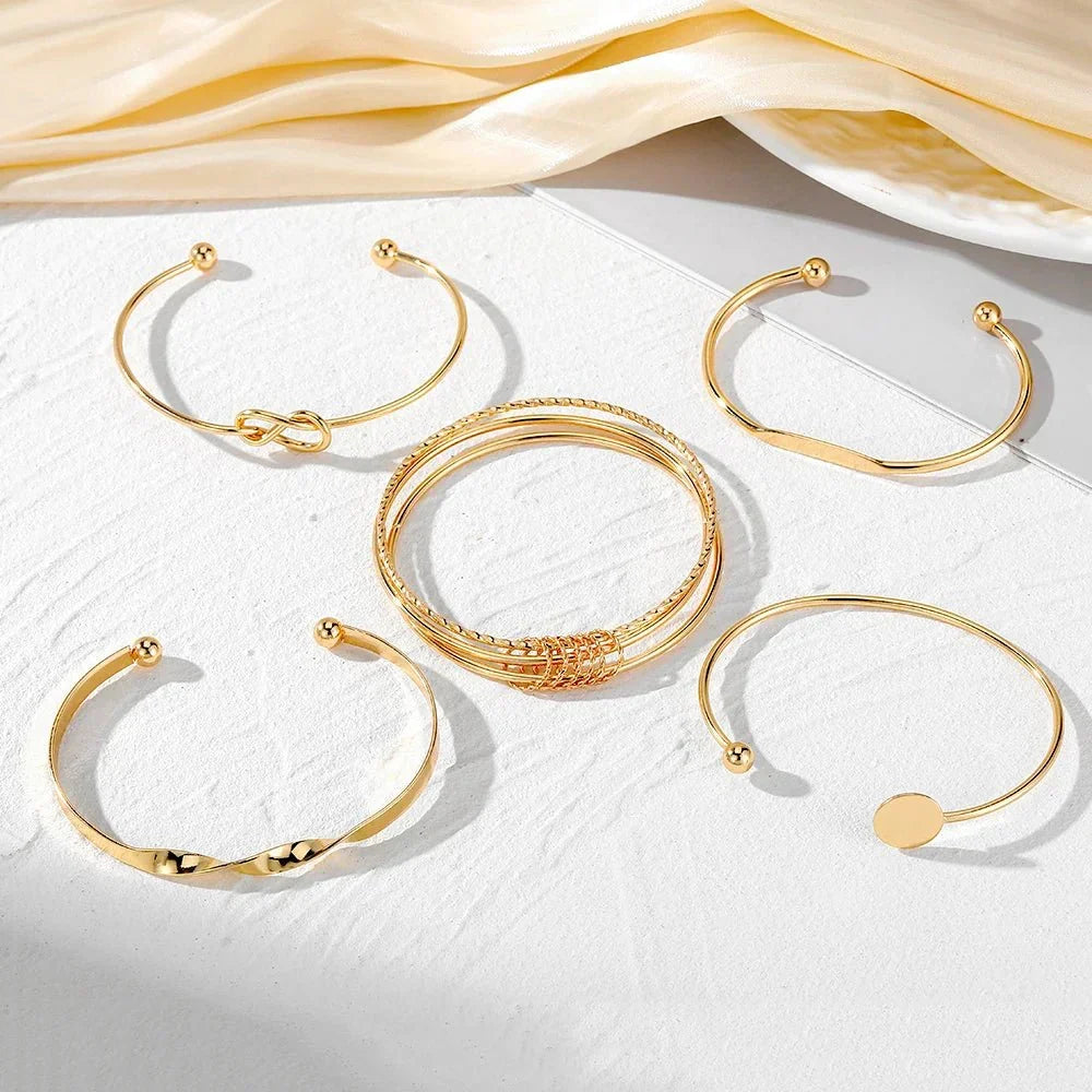 Kalsten | 5pcs Twist Bangle Bracelet Stack