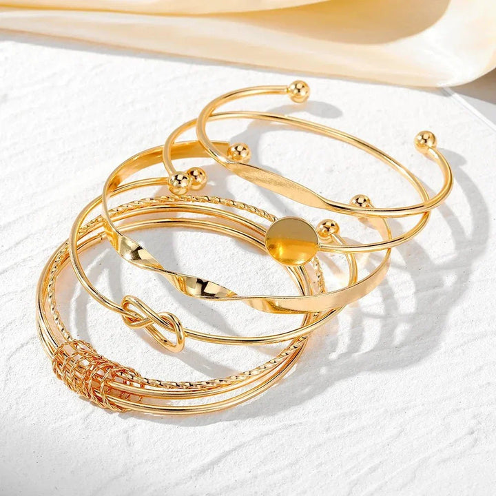 Kalsten | 5pcs Twist Bangle Bracelet Stack