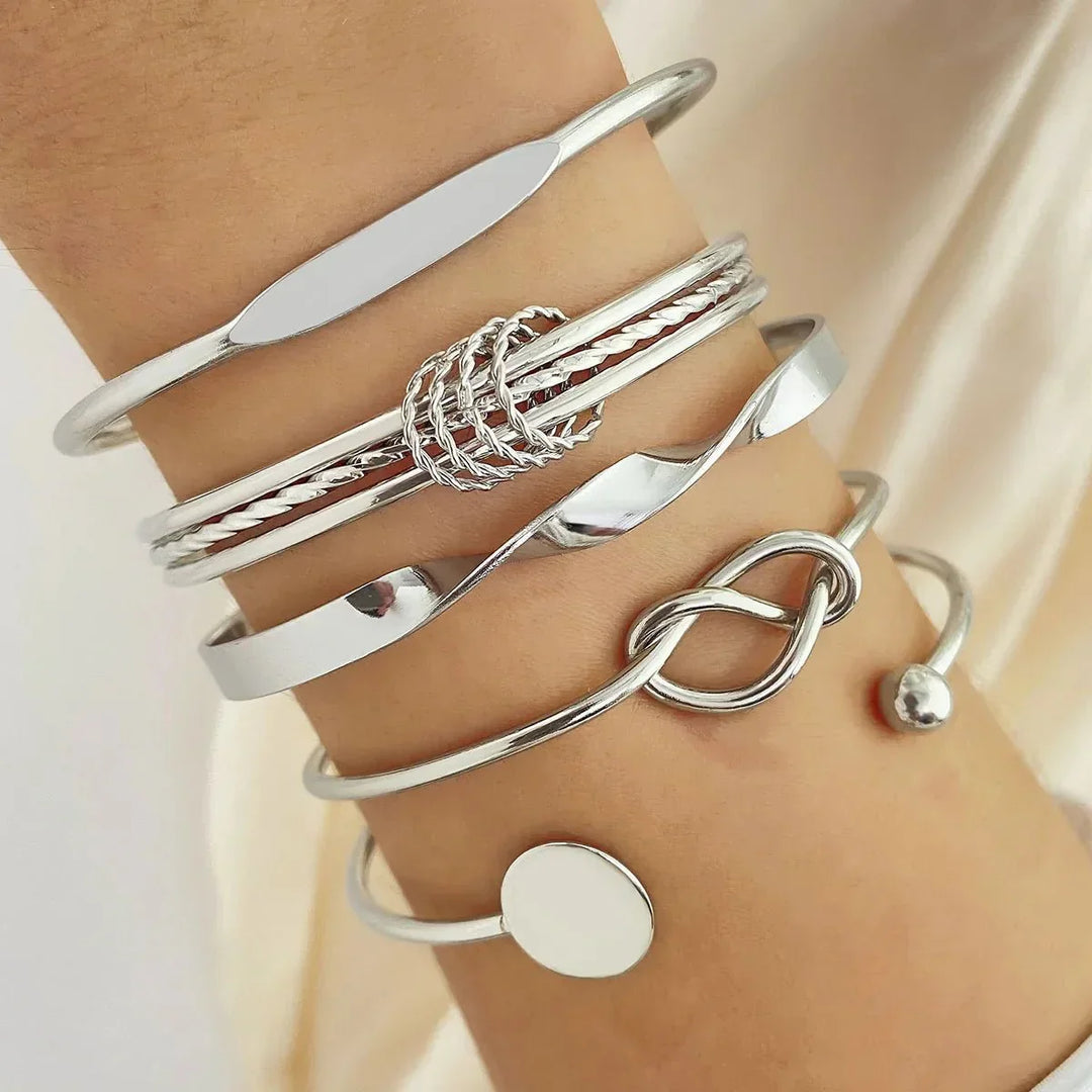 Kalsten | 5pcs Twist Bangle Bracelet Stack