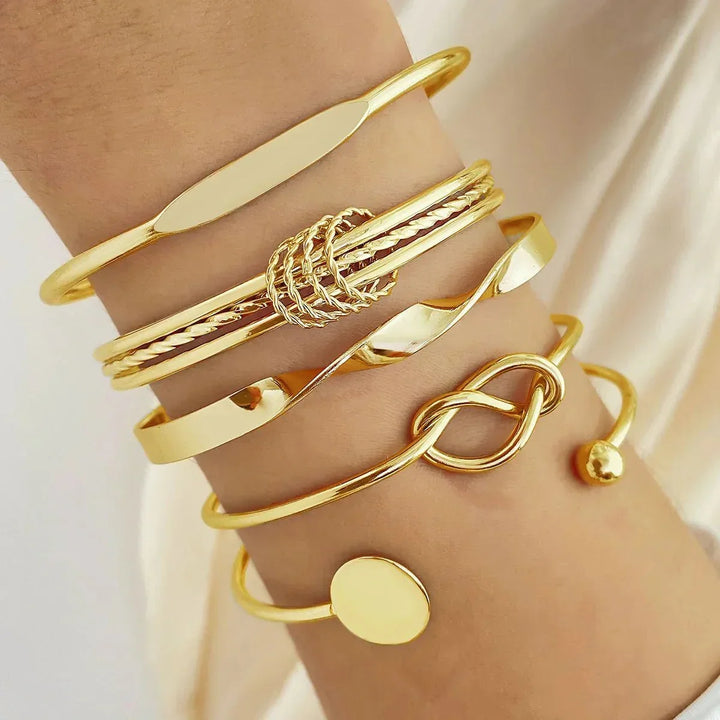 Kalsten | 5pcs Twist Bangle Bracelet Stack