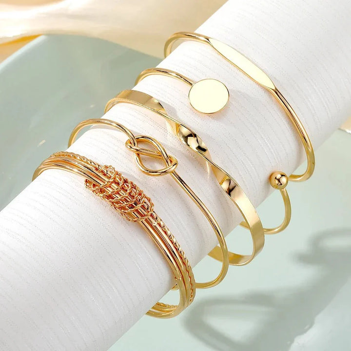 Kalsten | 5pcs Twist Bangle Bracelet Stack