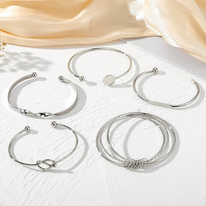 Kalsten | 5pcs Twist Bangle Bracelet Stack