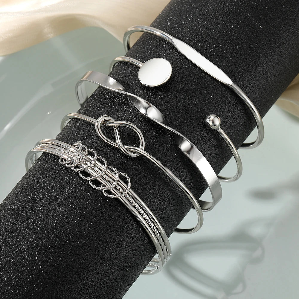 Kalsten | 5pcs Twist Bangle Bracelet Stack