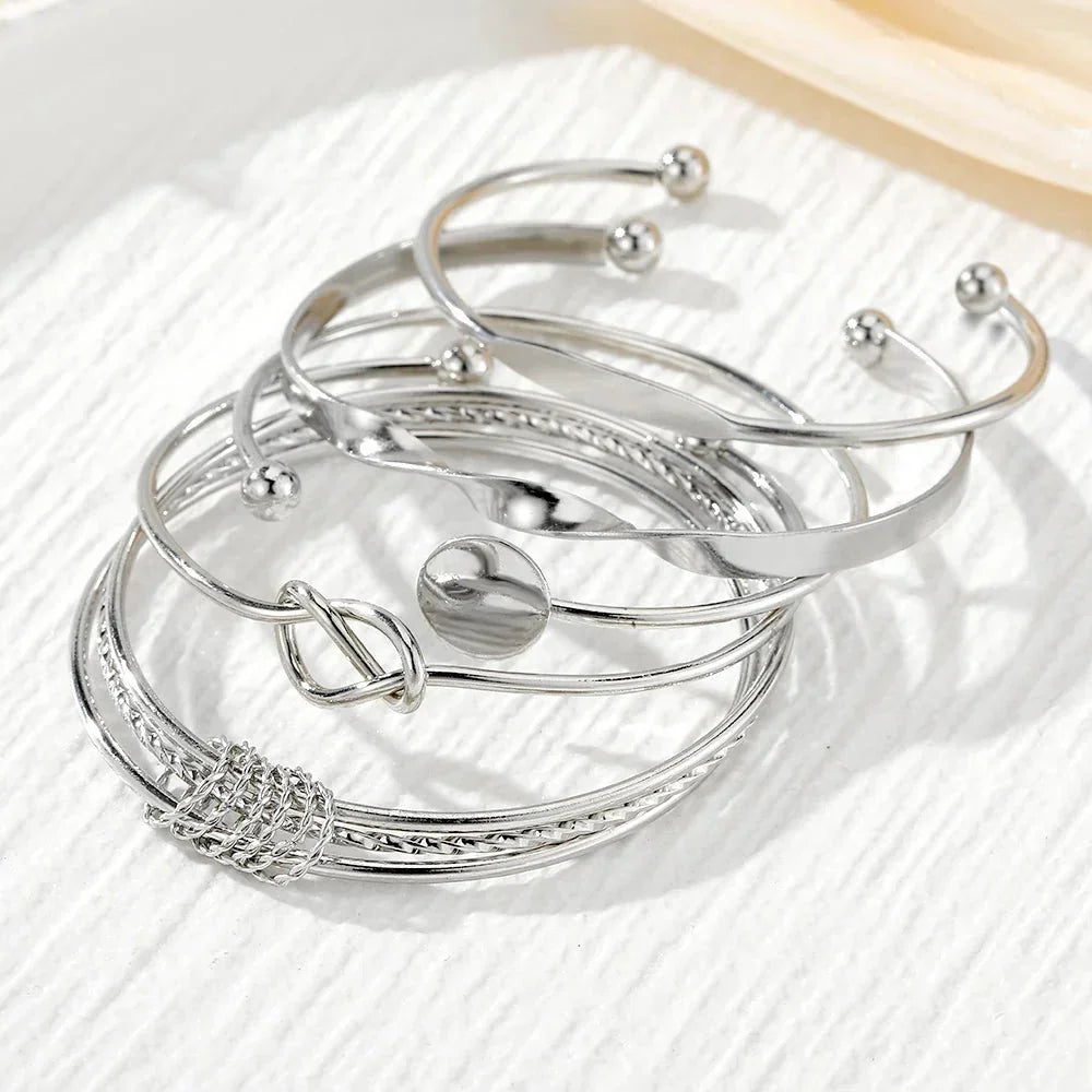 Kalsten | 5pcs Twist Bangle Bracelet Stack