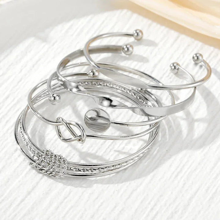 Kalsten | 5pcs Twist Bangle Bracelet Stack