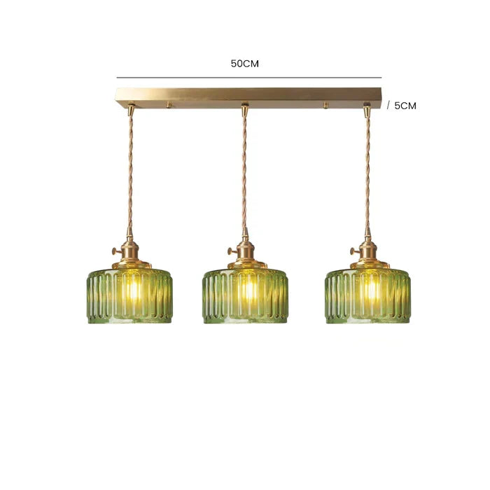 Vintage Stunning Cylinder Glass Pendant Light | Kalsten