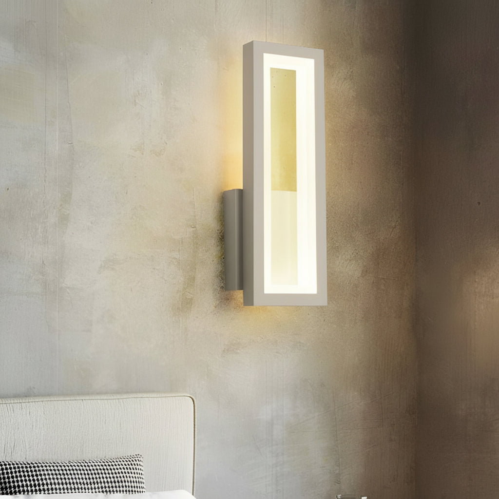 Modern Linear LED Wall Sconce – Minimalist Iron & Acrylic Rectangular Wall Light | Kalsten