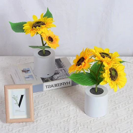 Kalsten | Sunflower Lamp Artificial Sunflower in Pot with LED Lights for Valentine's Day, Mother's Day and Birthday Gifts