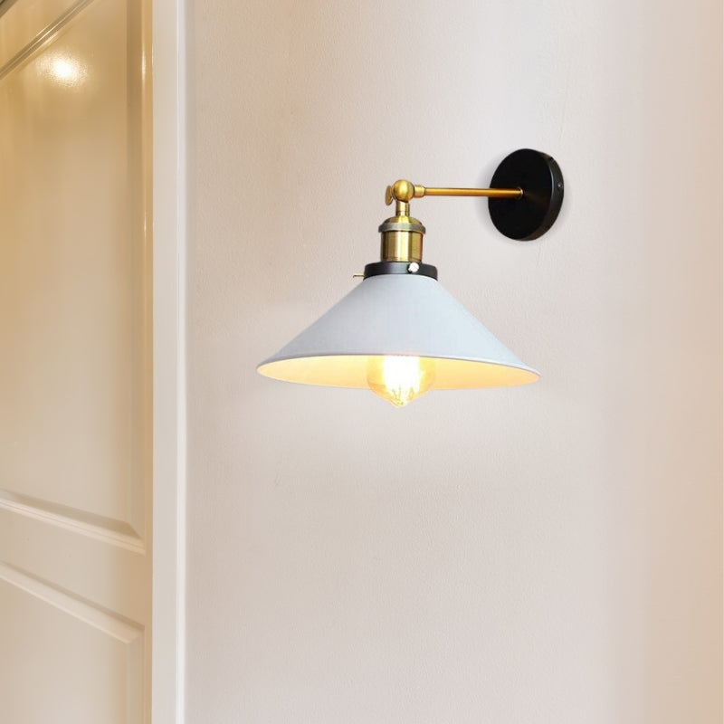 White Industrial Vintage Wall Sconce Light | Kalsten