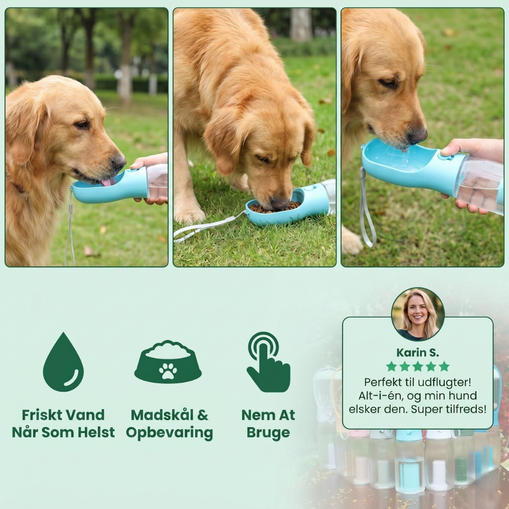 TrailBuddy™ – 3-in-1 Dog Water Bottle with Food Box | Kalsten