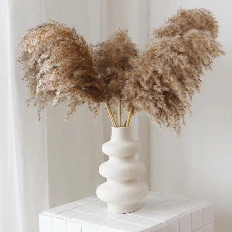 Kalsten | 60 cm natural, real, brown-beige dried pampas grass bouquet │ fluffy feather for modern boho home decoration