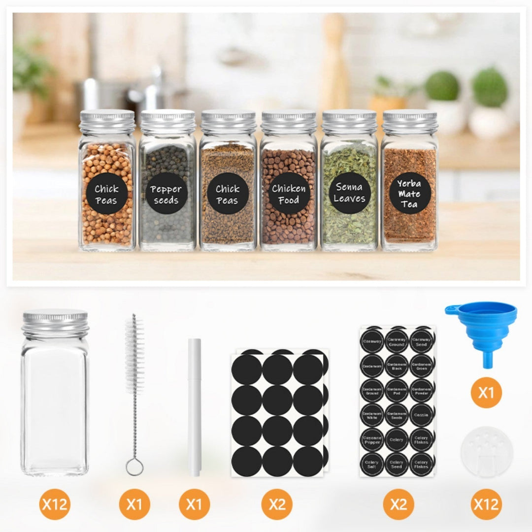 Flip Top Spice Bottle Spice Container 12 Pieces | Kalsten