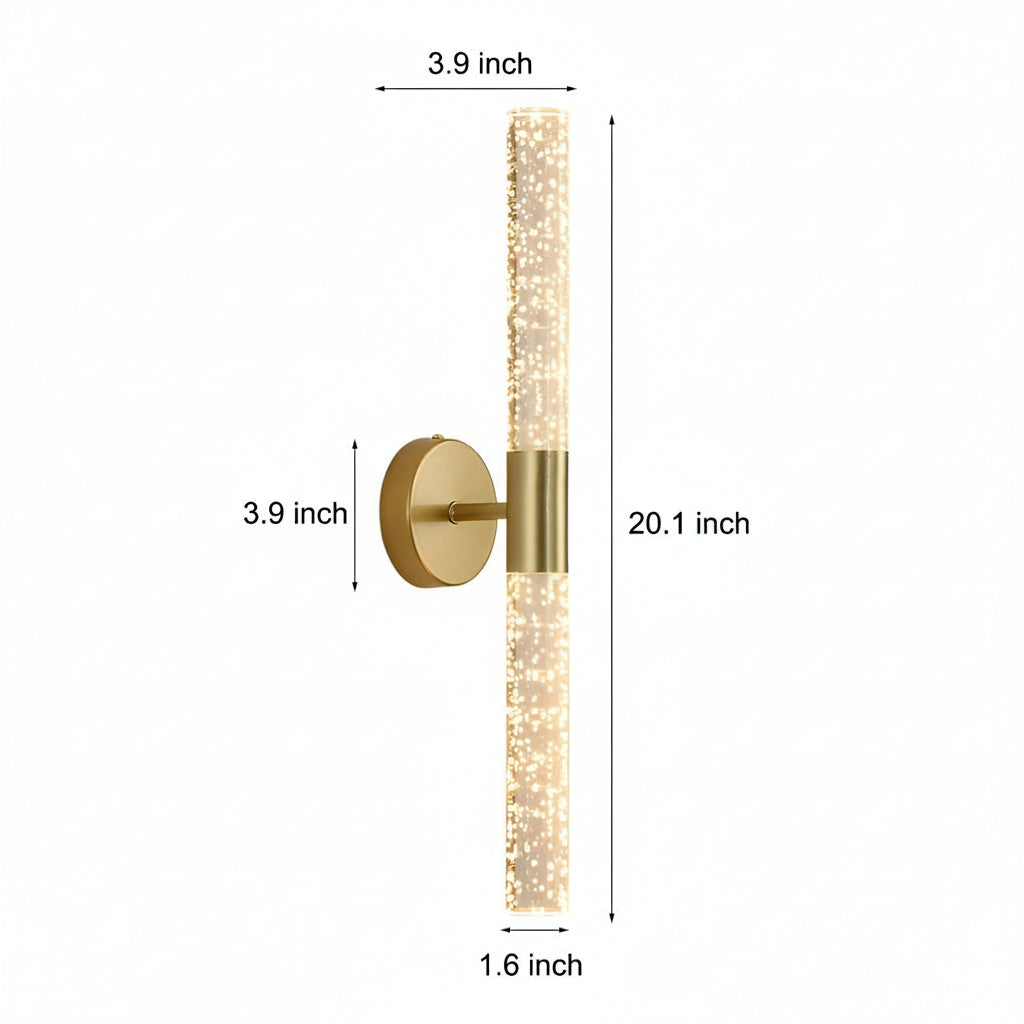 Cylinder Wall Sconce Tube Iron Acrylic LED 50cm / 20in Modern Vanity Light | Kalsten