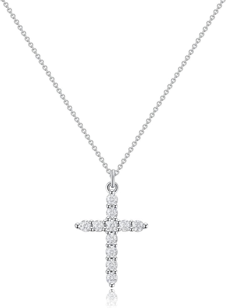 Kalsten | Elegant 18K Gold Cubic Zirconia Cross Necklace