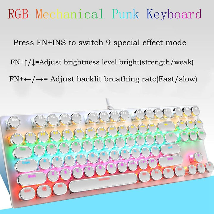 Kalsten | 87-Key Mechanical Gaming Keyboard RGB Backlit Blue Switch