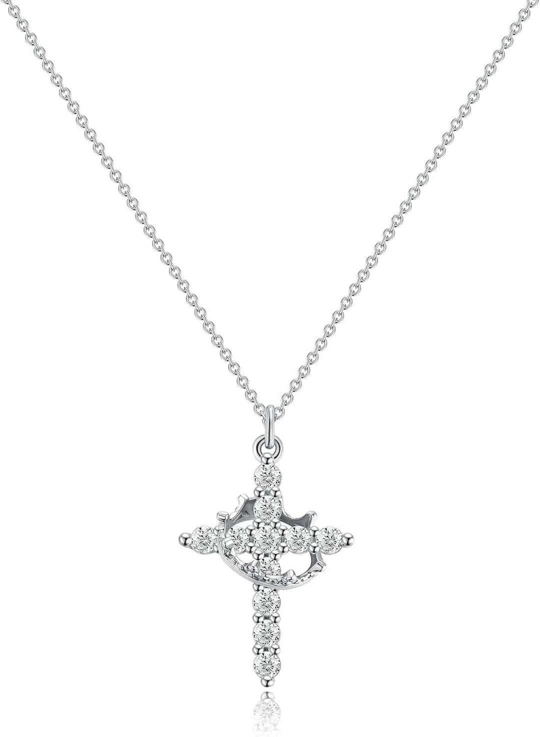 Kalsten | Elegant 18K Gold Cubic Zirconia Cross Necklace