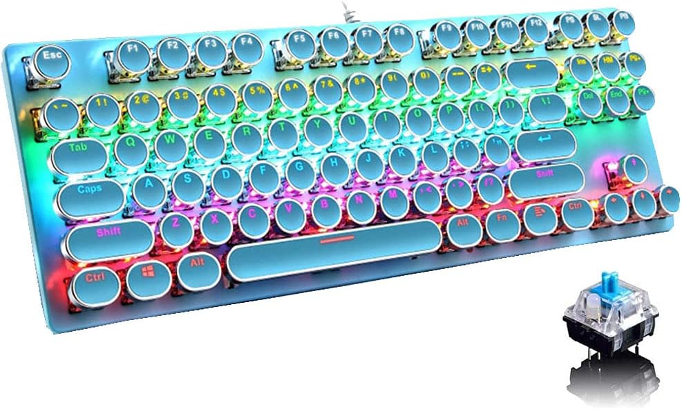 Kalsten | 87-Key Mechanical Gaming Keyboard RGB Backlit Blue Switch