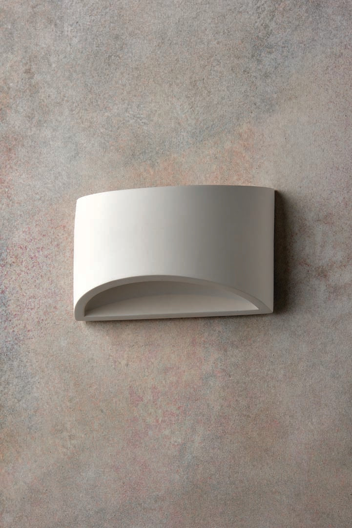 Freyza – LED Wall Light with Integrated Warm White Light | Curved White Indoor Uplighter & Downlighter Wall Sconce | Kalsten