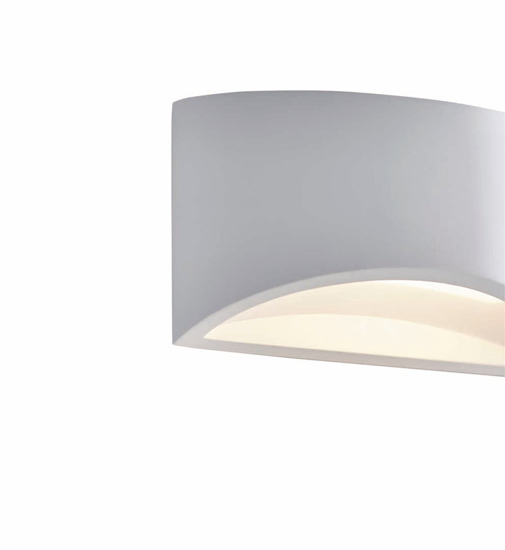 Freyza – LED Wall Light with Integrated Warm White Light | Curved White Indoor Uplighter & Downlighter Wall Sconce | Kalsten