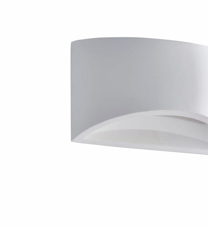 Freyza – LED Wall Light with Integrated Warm White Light | Curved White Indoor Uplighter & Downlighter Wall Sconce | Kalsten