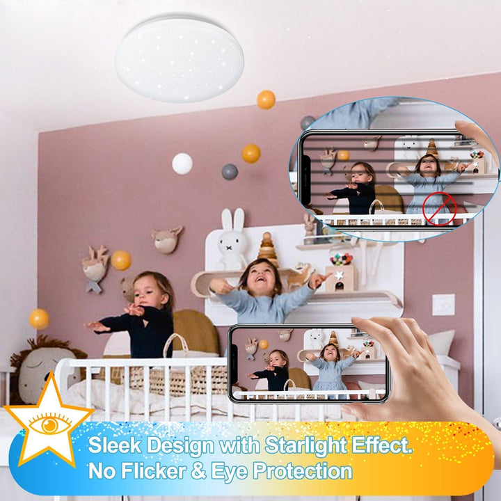 24W LED Ceiling Light Dimmable with Starry Sky Effect | Kalsten