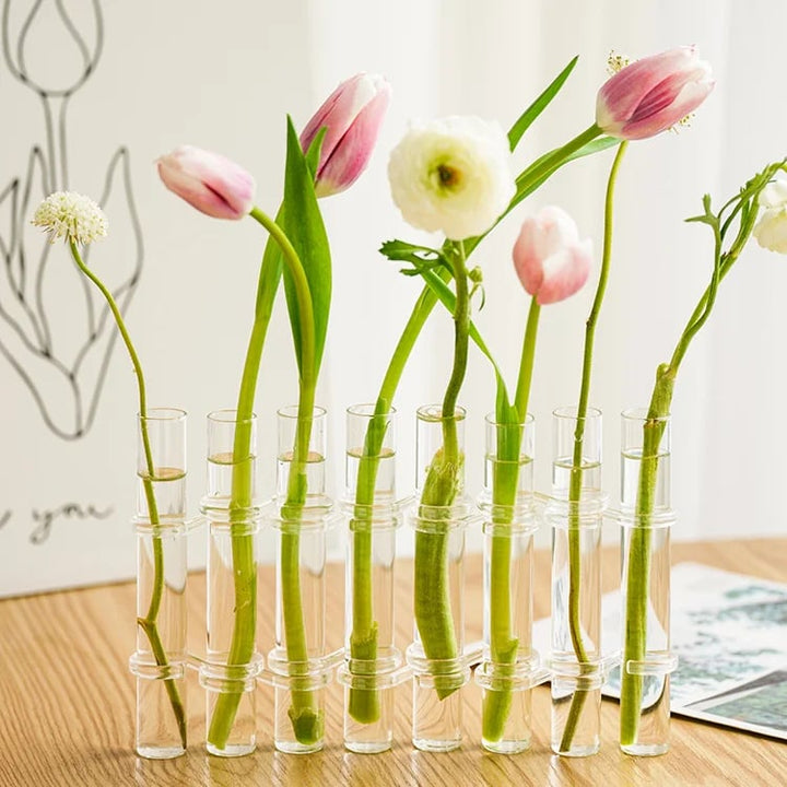 Noxord | Flexible Flower Vases with Hinges | Modern Glass Tube Vase