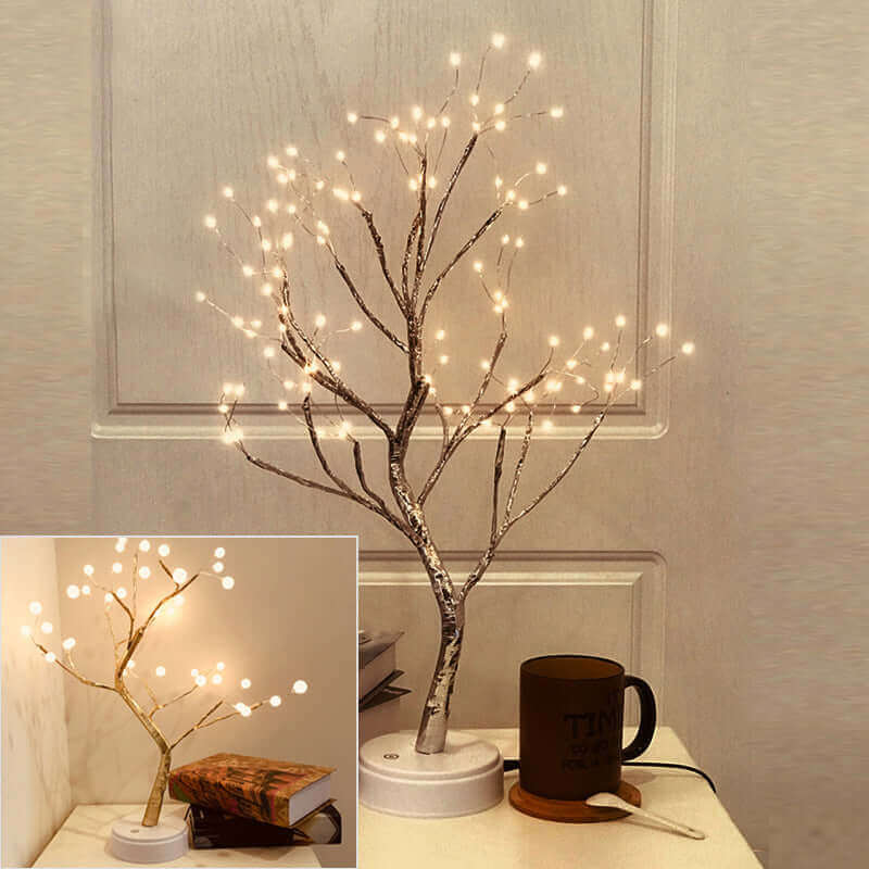 LED USB Fire Tree Light Copper Wire Table Lamps Night Light | Kalsten