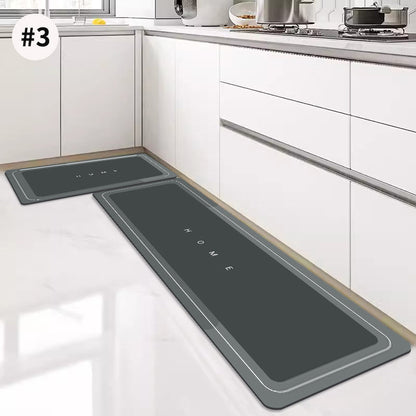 Super absorbent, non-slip diatomaceous earth kitchen mat