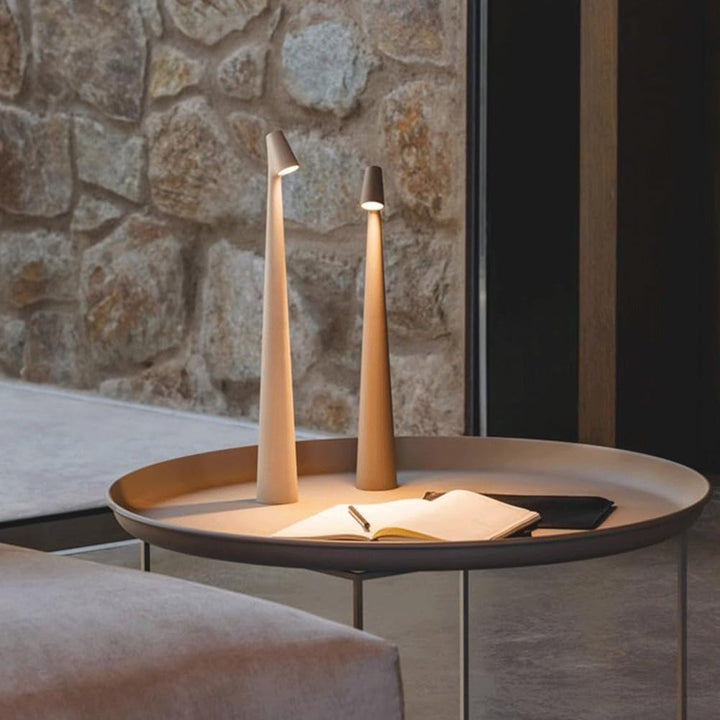 Table Lamp Modern Red Metal LED Light | Kalsten