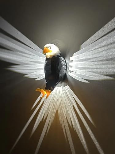 Kalsten | 3D Eagle Wall Light | Patriotic LED Lamp | PETG Material | Warm White Illumination