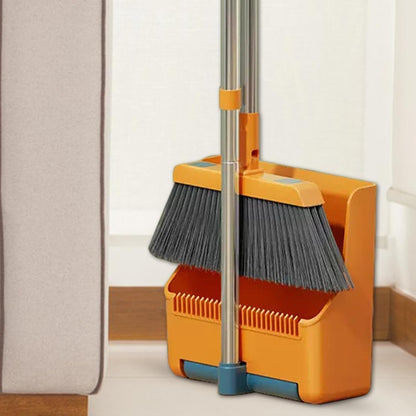 Skanto | Large Broom and Dustpan Set – Long Handle with 180° Rotating Broom Head – Clavira