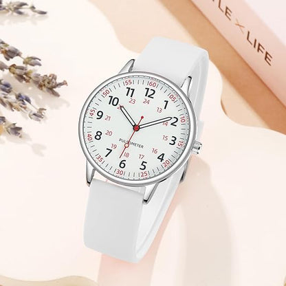 Skanto | Stylish Women's Clip Watch – Waterproof Silicone Fob Watch in Elegant Colors