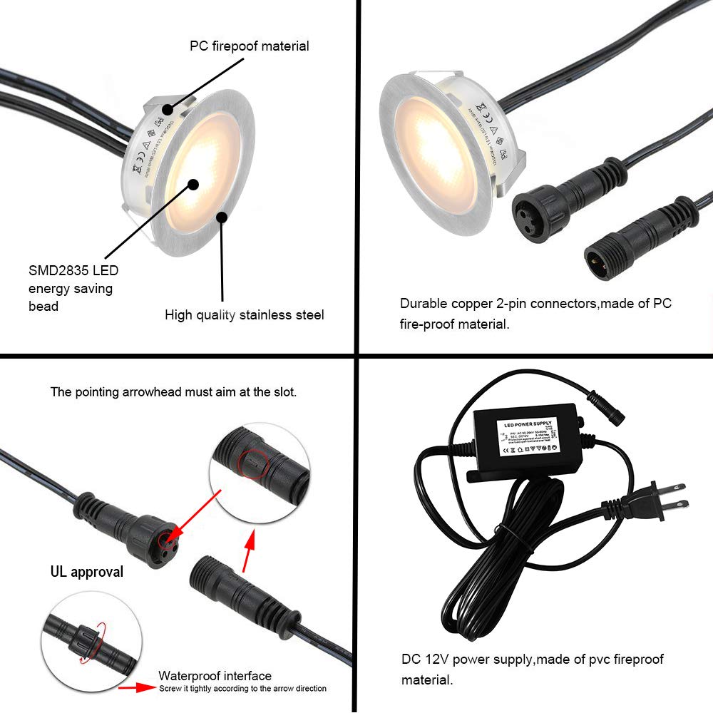 LED Deck Lights – Waterproof – 6 Pack