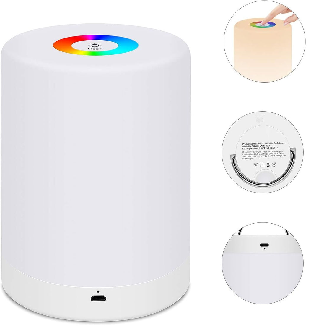 Dimmable Portable LED Lamp – Color Changing Table Lamp with Touch Control for Cozy Lighting | Kalsten