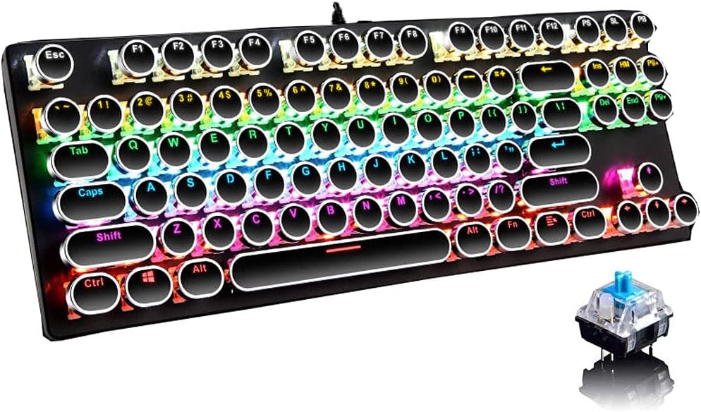 Kalsten | 87-Key Mechanical Gaming Keyboard RGB Backlit Blue Switch