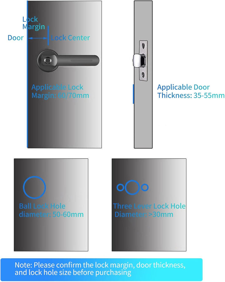 Kalsten | Smart Fingerprint Door Lever Lock with Key Access & 30 User Capacity – Nivora