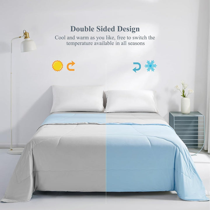 Ultra Soft Cloudy 3D Cooling Comforter  Extreme Q Max 0.5-Blue & Gray | Kalsten