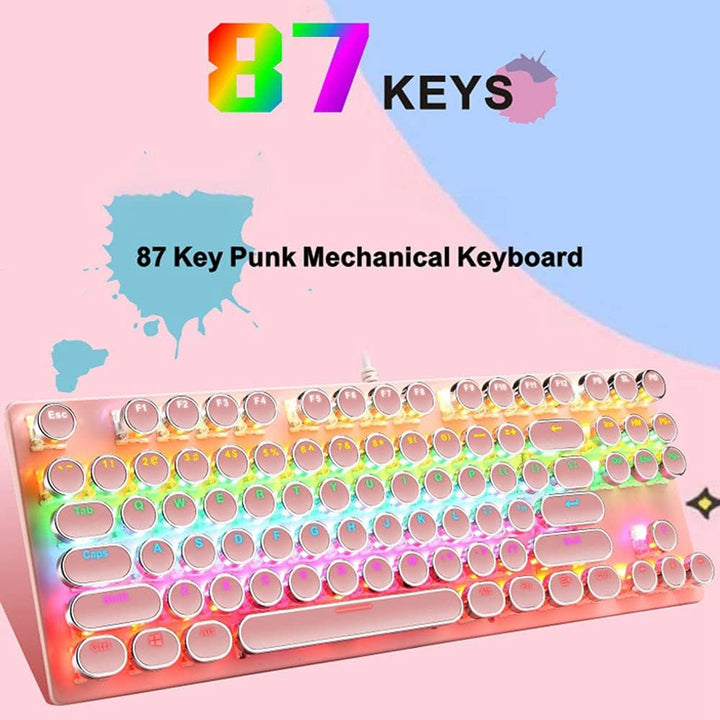 Kalsten | 87-Key Mechanical Gaming Keyboard RGB Backlit Blue Switch