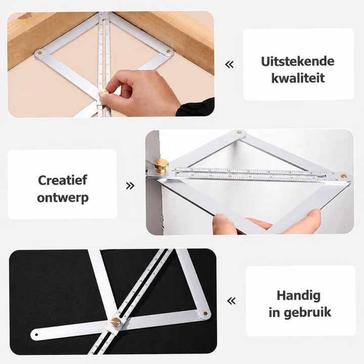 Adjustable angle ruler made of alloy, 45 cm | Kalsten