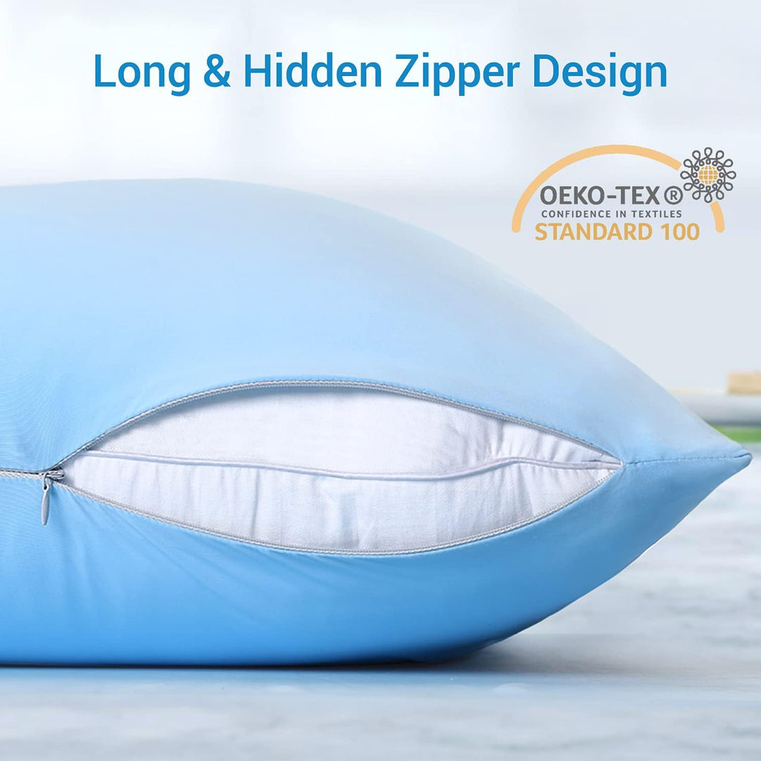 2-Pack Premium Silky Super Cooling Blue Pillowcases –  Extreme Q-Max 0.5 | Kalsten